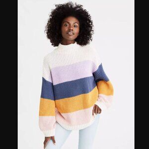 AE Mocked Oversized Striped Sweater